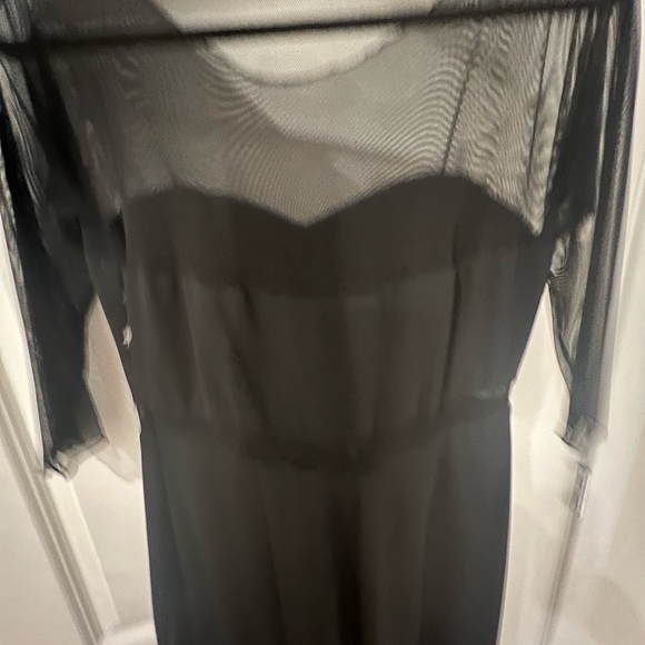 Alexia Admore Evening Dress cocktail length , mesh top and sleeve,black sparkles - Picture 7 of 7